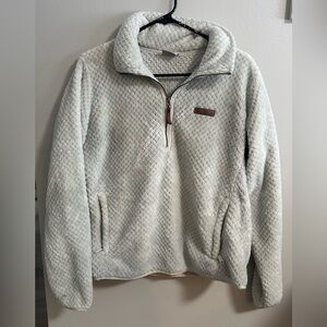 Woman’s white Columbia fireside quarter zip fleece